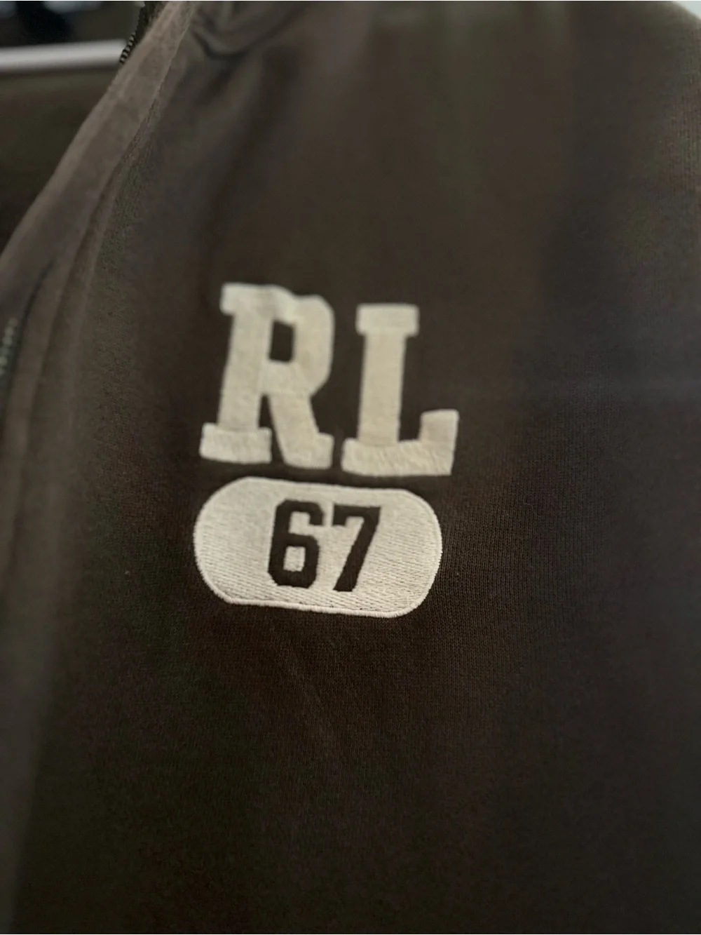 Ralph Lauren RL67 Brown Zip-Up Hoodie
